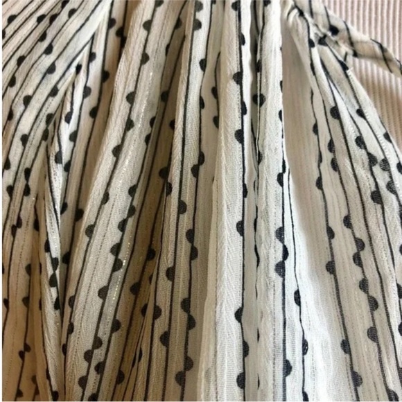 Banana Republic White Black Dot Sheer Chiffon Boho Midi Dress - Picture 9 of 14